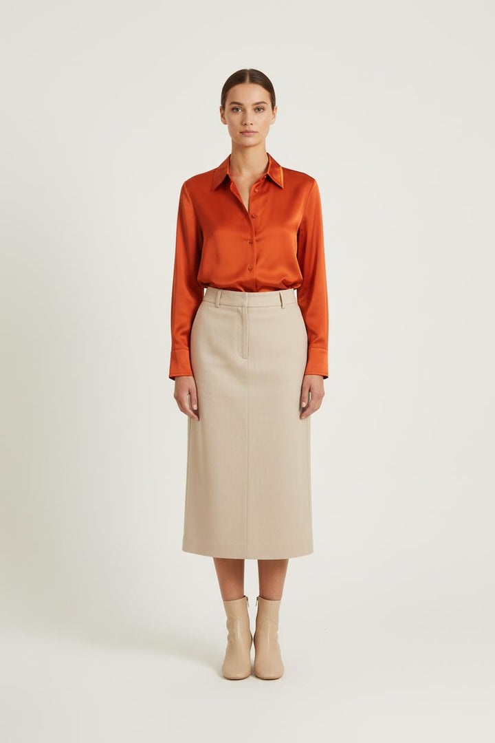 Chemise Satinée Bordeaux - Taille S/36 de la marque Ines de la Fressange Paris | PARAD77071 - Vendu par Paradigme - Image 1