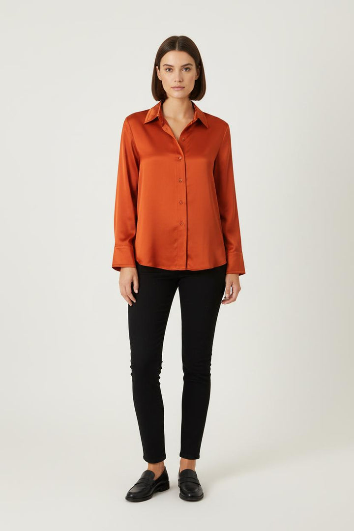 Chemise Satinée Bordeaux - Taille XL/42 de la marque Ines de la Fressange Paris | PARAD77072 - Vendu par Paradigme - Image 1