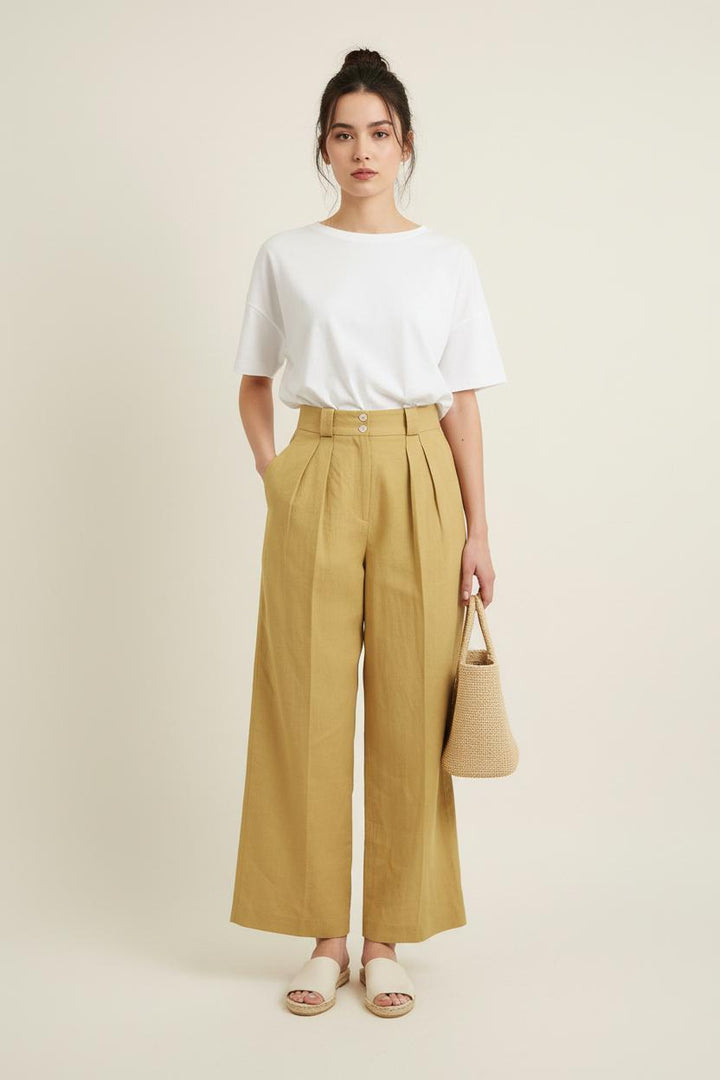 Pantalon Large Jaune - Taille S/36 de la marque Ines de la Fressange Paris | PARAD77090 - Vendu par Paradigme - Image 1