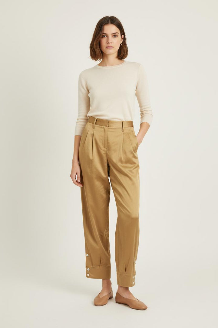 Pantalon Large Or - Taille S/36 de la marque Ines de la Fressange Paris | PARAD77092 - Vendu par Paradigme - Image 1