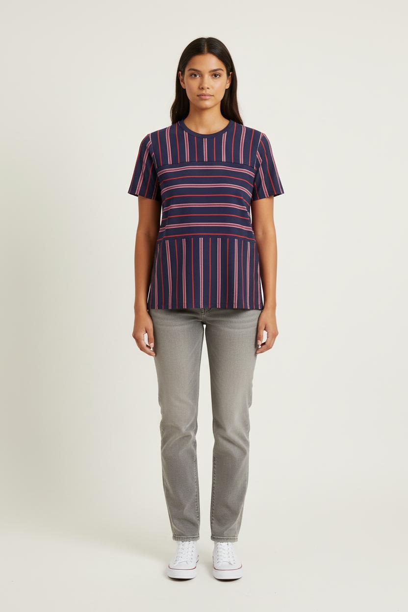 Tee-shirt Bleu et Rouge - Taille S/36 de la marque Ines de la Fressange Paris | PARAD78101 - Vendu par Paradigme - Image 1