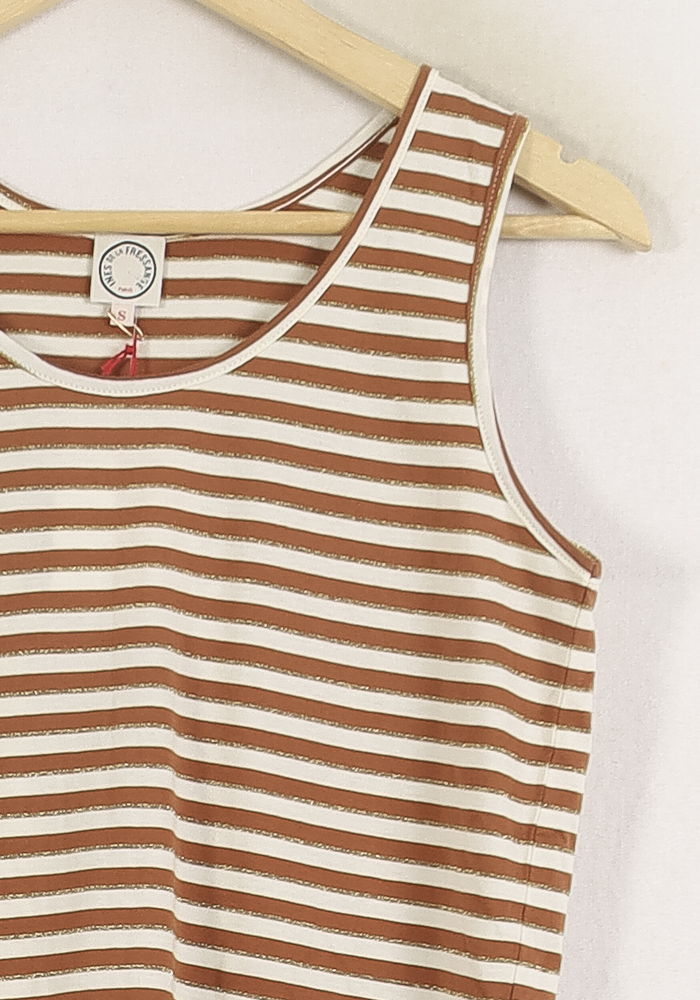 Débardeur Marron et Blanc - Taille S/36 de la marque Ines de la Fressange Paris | PARAD78111 - Vendu par Paradigme - Image 3