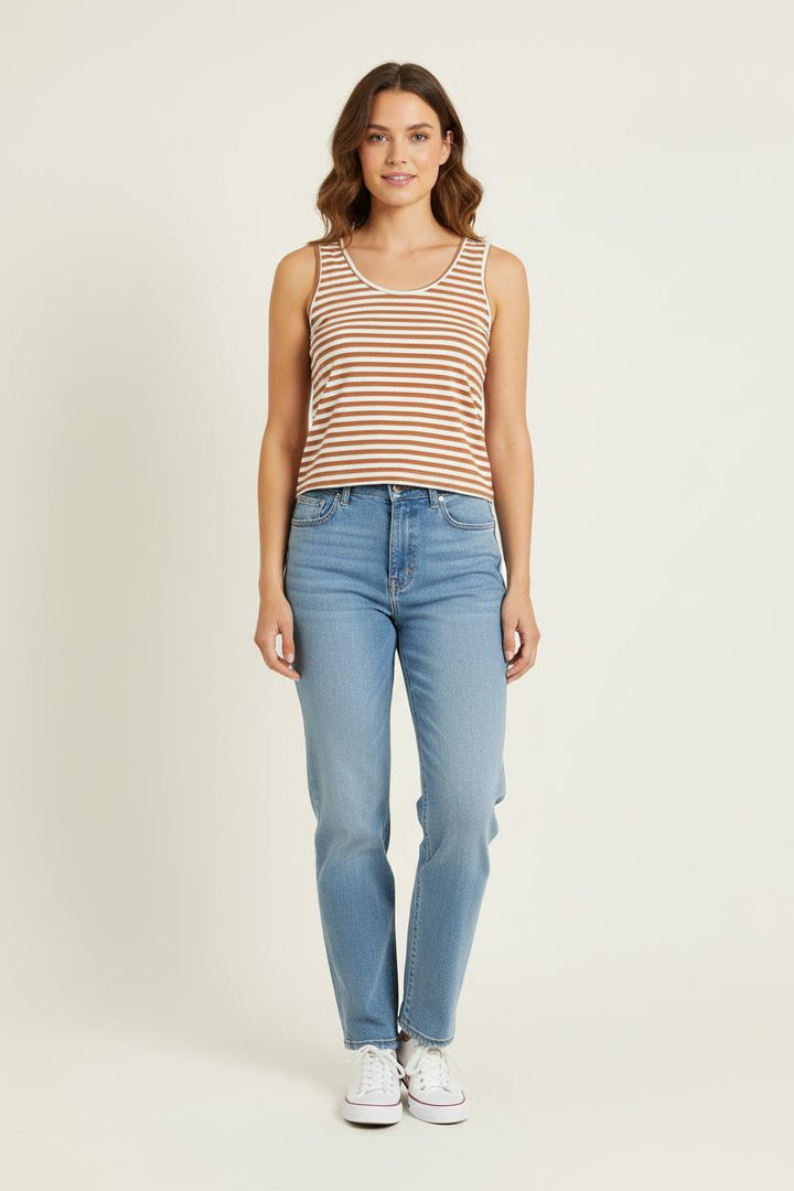 Débardeur Marron et Blanc - Taille S/36 de la marque Ines de la Fressange Paris | PARAD78111 - Vendu par Paradigme - Image 1