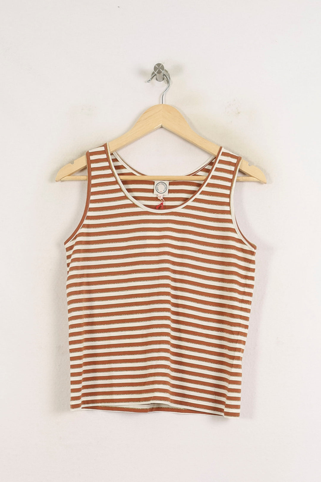 Débardeur Marron et Blanc - Taille S/36 de la marque Ines de la Fressange Paris | PARAD78111 - Vendu par Paradigme - Image 2