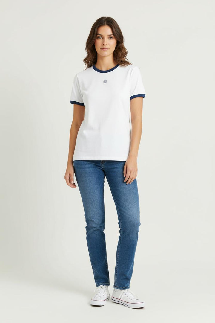 Tee-shirt Blanc et Bleu - Taille S/36 de la marque Ines de la Fressange Paris | PARAD78121 - Vendu par Paradigme - Image 1