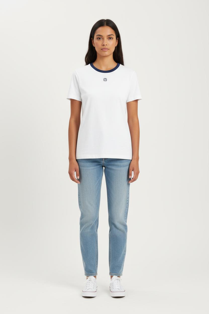 Tee-shirt Blanc et Bleu - Taille S/36 de la marque Ines de la Fressange Paris | PARAD78122 - Vendu par Paradigme - Image 1