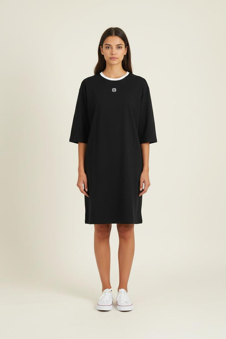Robe T-shirt Noire et Blanche - Taille S/36 de la marque Ines de la Fressange Paris | PARAD78131 - Vendu par Paradigme - Image 1