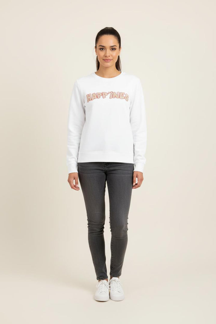 Sweatshirt Blanc - Taille L/40 de la marque Ines de la Fressange Paris | PARAD78134 - Vendu par Paradigme - Image 1
