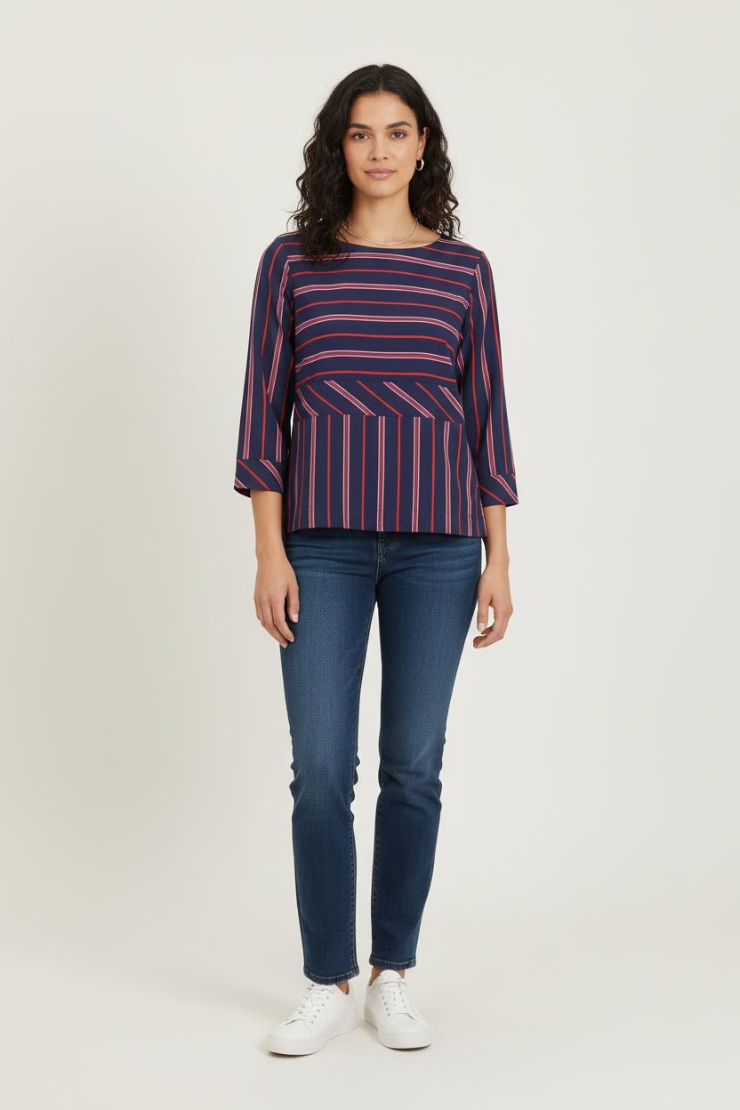 Blouse Bleu et Rouge - Taille S/36 de la marque Ines de la Fressange Paris | PARAD78141 - Vendu par Paradigme - Image 1