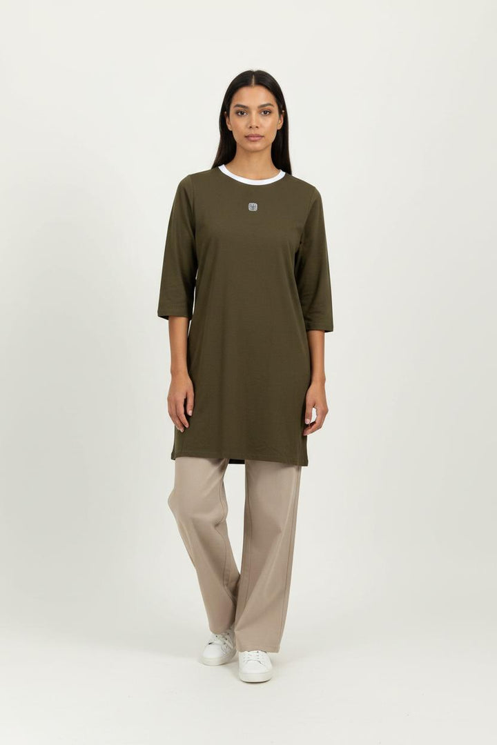 Robe T-shirt Verte et Blanche - Taille S/36 de la marque Ines de la Fressange Paris | PARAD78142 - Vendu par Paradigme - Image 1