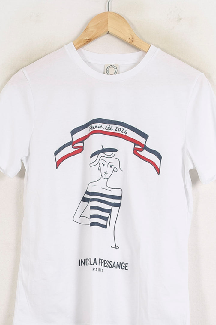 Tee-shirt Blanc et Bleu - Taille S/36 de la marque Ines de la Fressange Paris | PARAD78166 - Vendu par Paradigme - Image 2