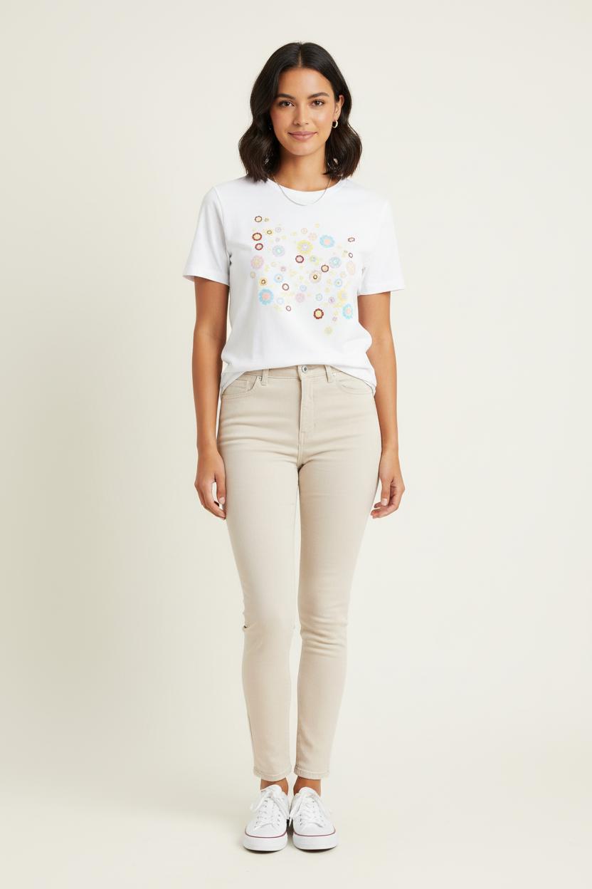 Tee-shirt Blanc - Taille S/36 de la marque Ines de la Fressange Paris | PARAD78169 - Vendu par Paradigme - Image 1