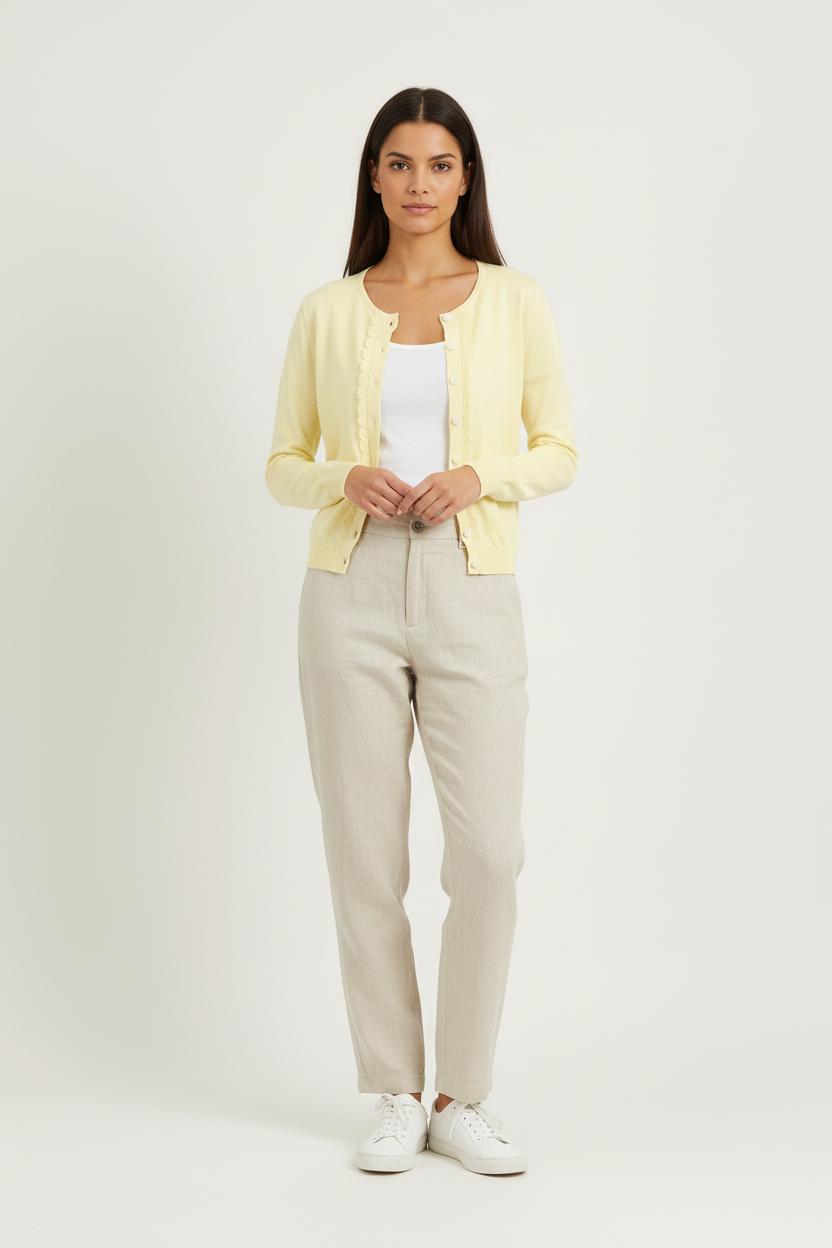 Cardigan Jaune - Taille S/36 de la marque Ines de la Fressange Paris | PARAD78172 - Vendu par Paradigme - Image 1