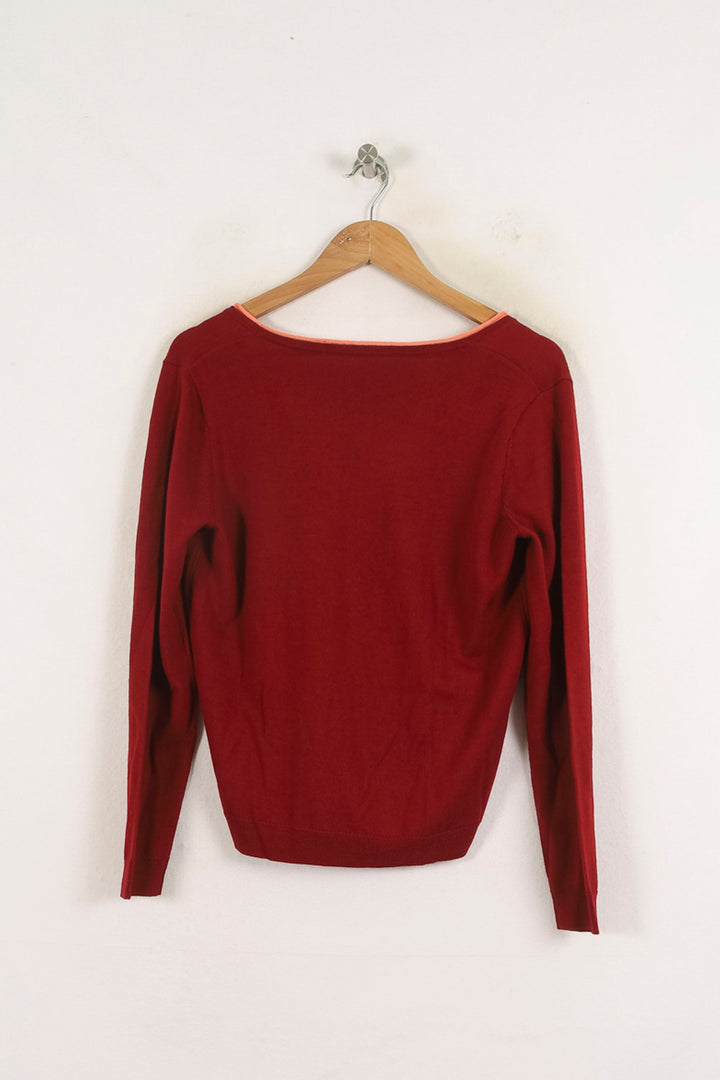 Cardigan Bordeaux et Beige - Taille S/36 de la marque Ines de la Fressange Paris | PARAD78174 - Vendu par Paradigme - Image 4