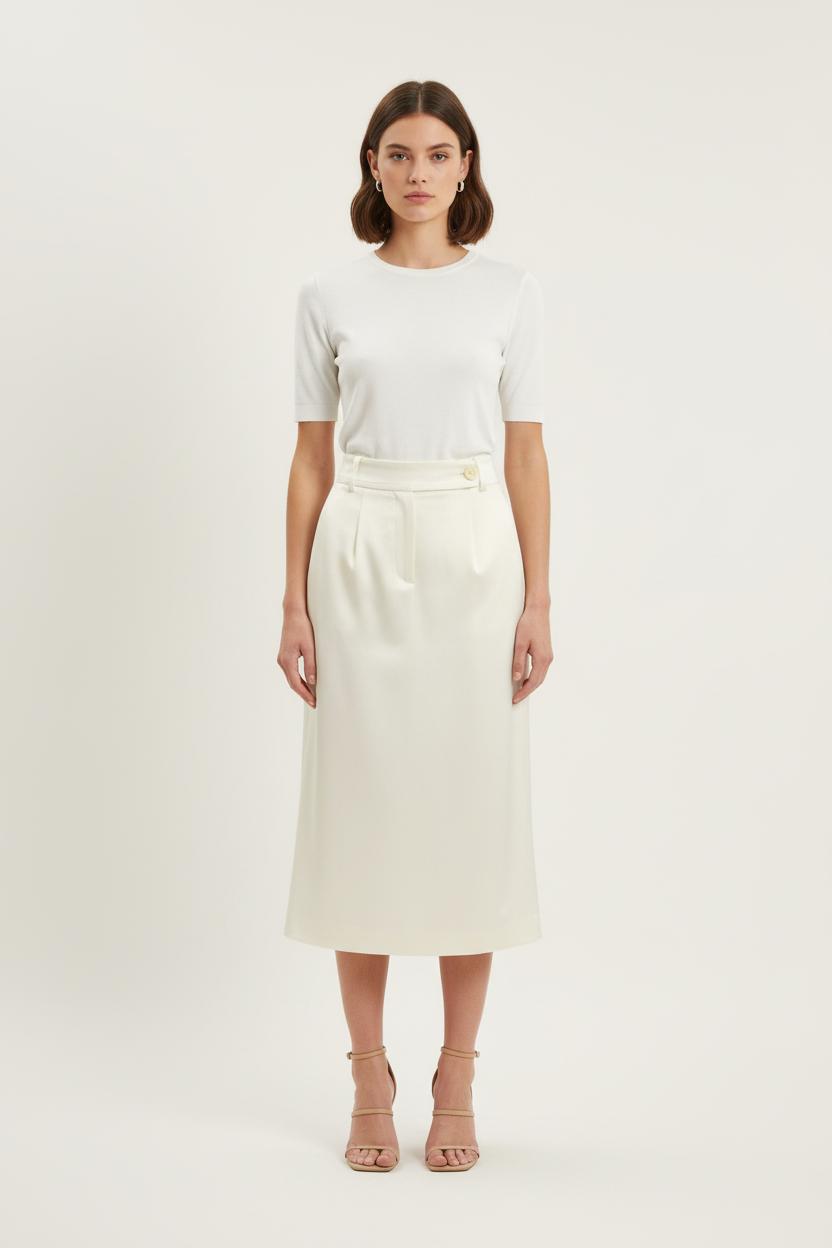 Jupe Midi Blanche - Taille S/36 de la marque Ines de la Fressange Paris | PARAD78187 - Vendu par Paradigme - Image 1