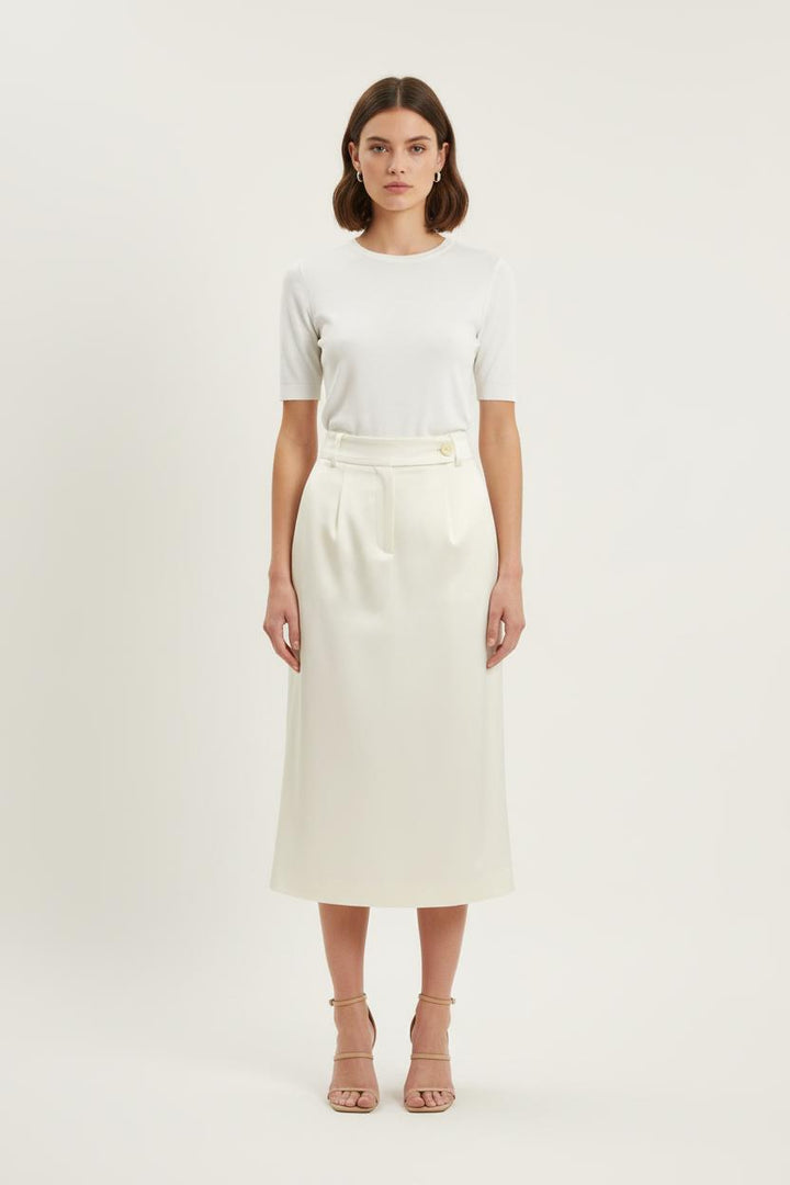 Jupe Midi Blanche - Taille S/36 de la marque Ines de la Fressange Paris | PARAD78187 - Vendu par Paradigme - Image 1