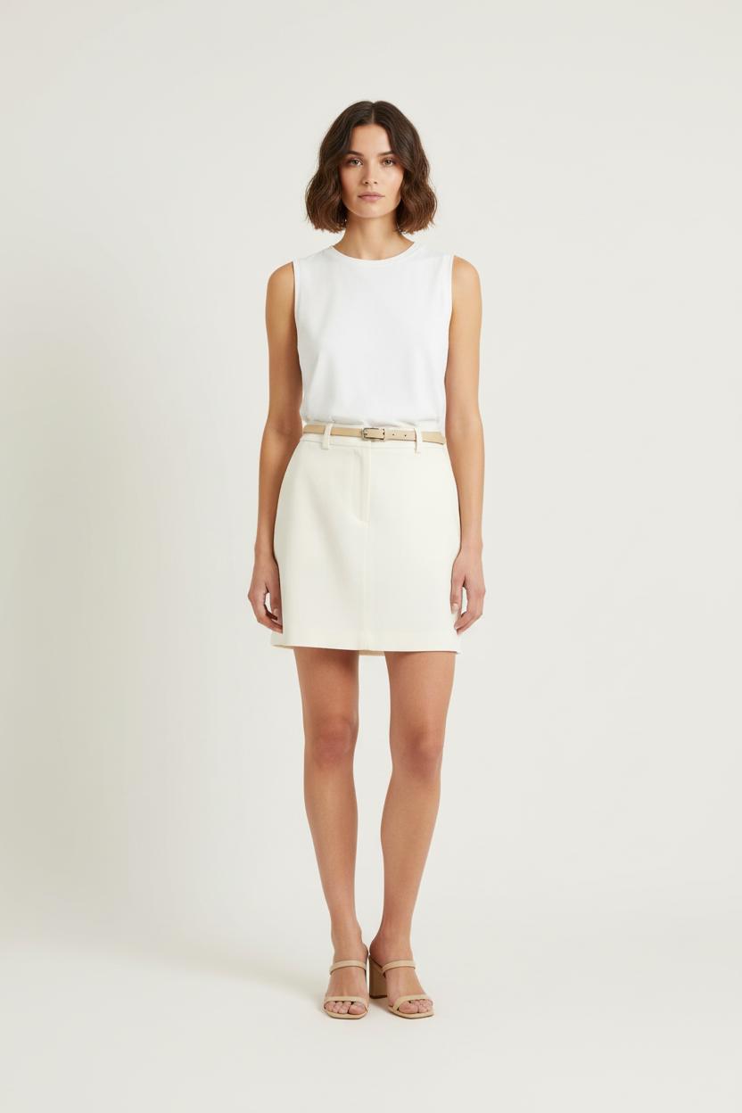 Jupe Courte Blanche - Taille S/36 de la marque Ines de la Fressange Paris | PARAD78189 - Vendu par Paradigme - Image 1