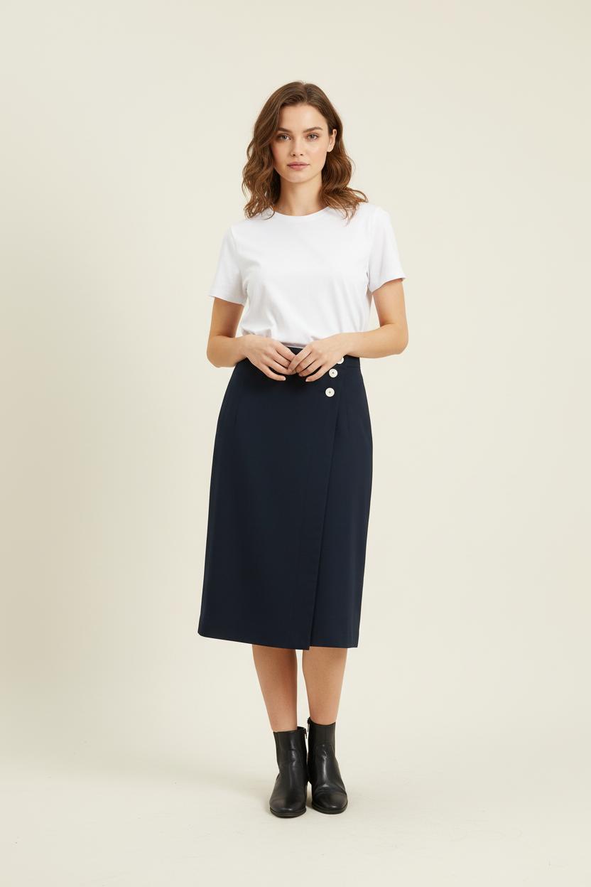 Jupe Droite Bleue - Taille S/36 de la marque Ines de la Fressange Paris | PARAD78198 - Vendu par Paradigme - Image 1