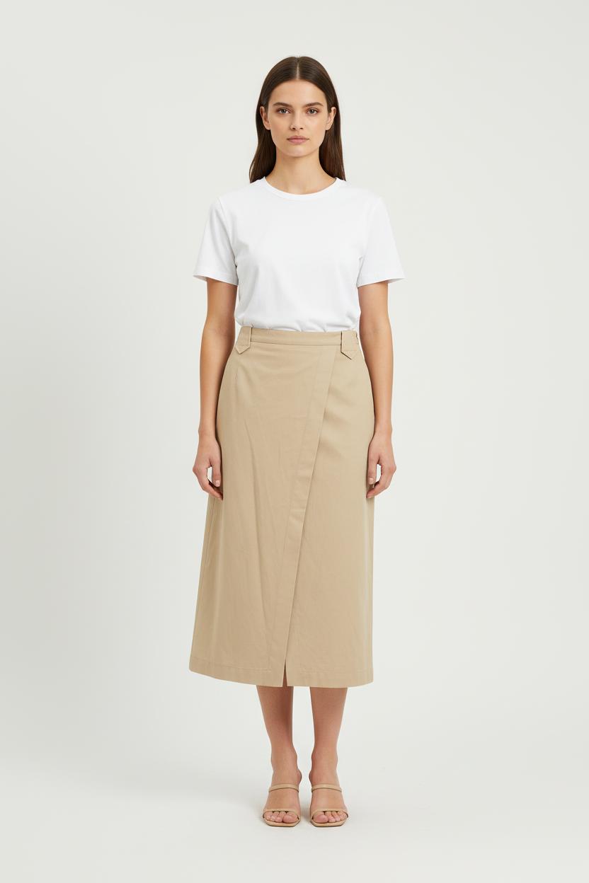 Jupe Portefeuille Beige - Taille S/36 de la marque Ines de la Fressange Paris | PARAD78203 - Vendu par Paradigme - Image 1