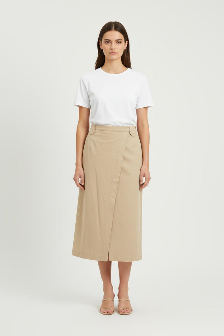 Jupe Portefeuille Beige - Taille S/36 de la marque Ines de la Fressange Paris | PARAD78203 - Vendu par Paradigme - Image 1