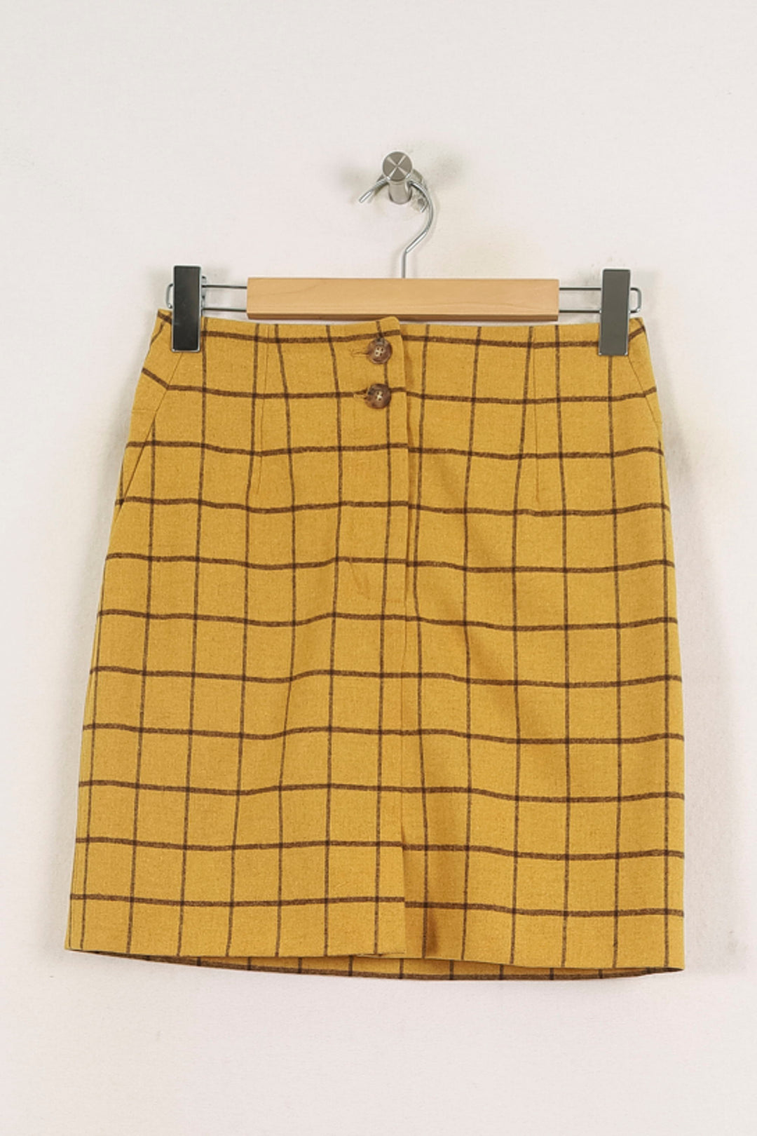Jupe Droite Jaune et Marron - Taille S/36 de la marque Ines de la Fressange Paris | PARAD78209 - Vendu par Paradigme - Image 2