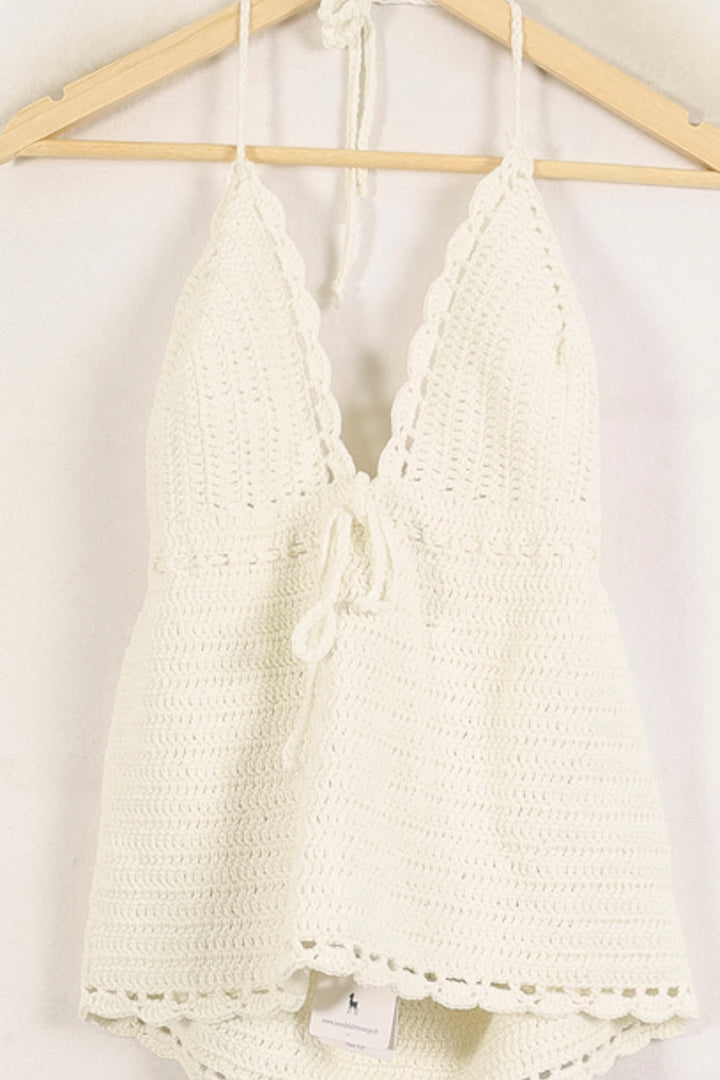 Top En Crochet Blanc - Taille L/40 de la marque Ines de la Fressange Paris | PARAD78218 - Vendu par Paradigme - Image 2