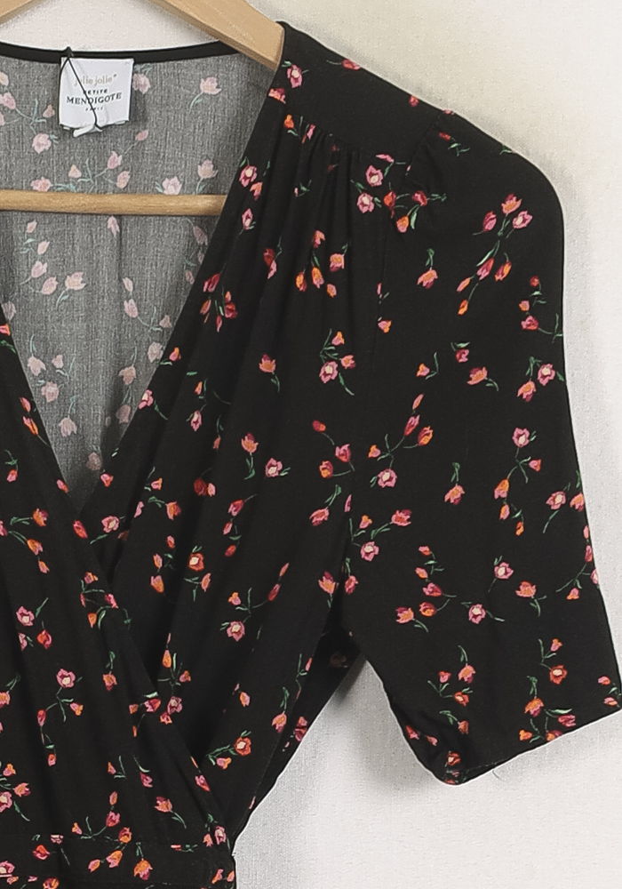 Robe Longue Noire et Fleurie - Taille S/36 de la marque Petite Mendigote | PARAD78262 - Vendu par Paradigme - Image 3