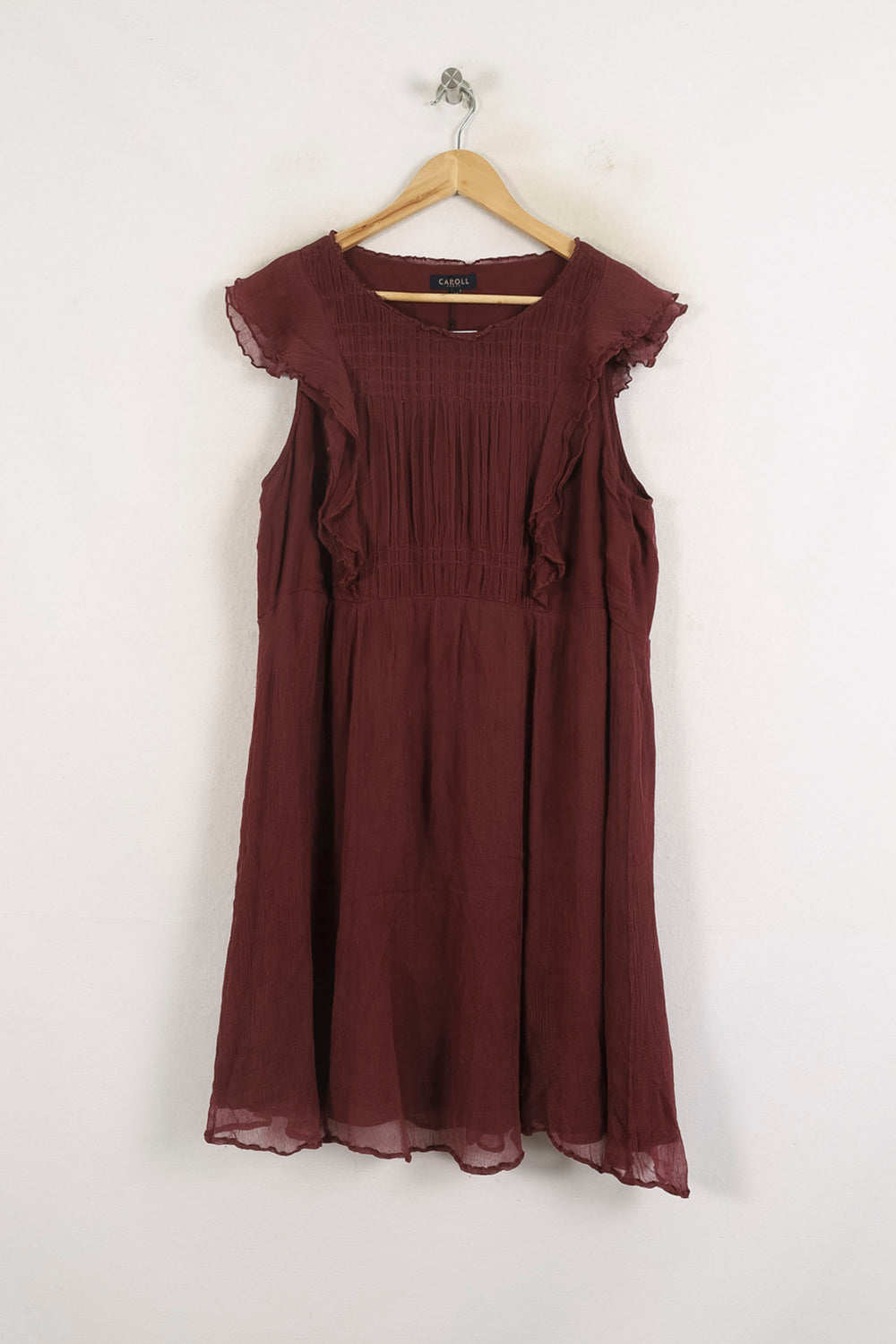 Robe Volantée Bordeaux - Taille XXL/44 de la marque Caroll | PARAD78265 - Vendu par Paradigme - Image 2