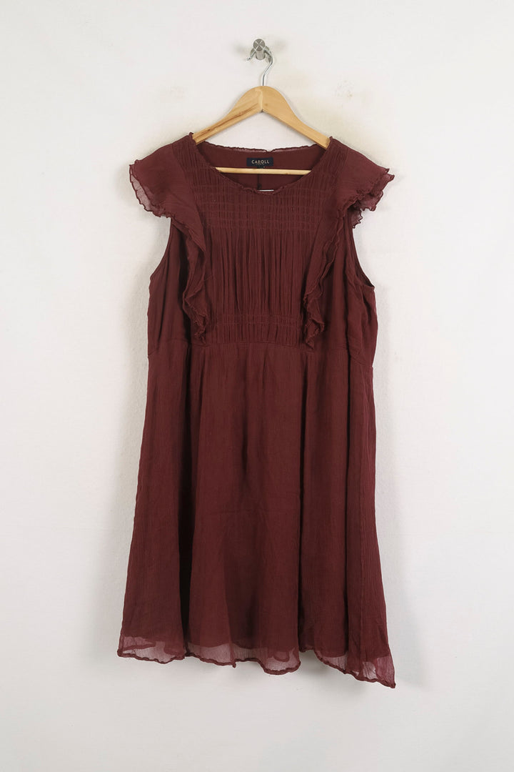 Robe Volantée Bordeaux - Taille XXL/44 de la marque Caroll | PARAD78265 - Vendu par Paradigme - Image 2