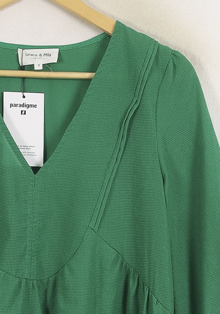 Robe Courte Verte - Taille S/36 de la marque Grace & Mila | PARAD78276 - Vendu par Paradigme - Image 3