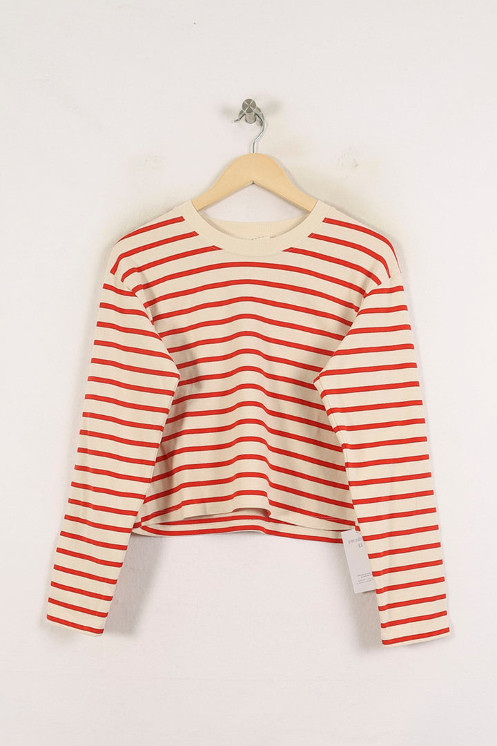Marinière Écrue et Rouge - Taille L/40 de la marque Sézane | PARAD78284 - Vendu par Paradigme - Image 2