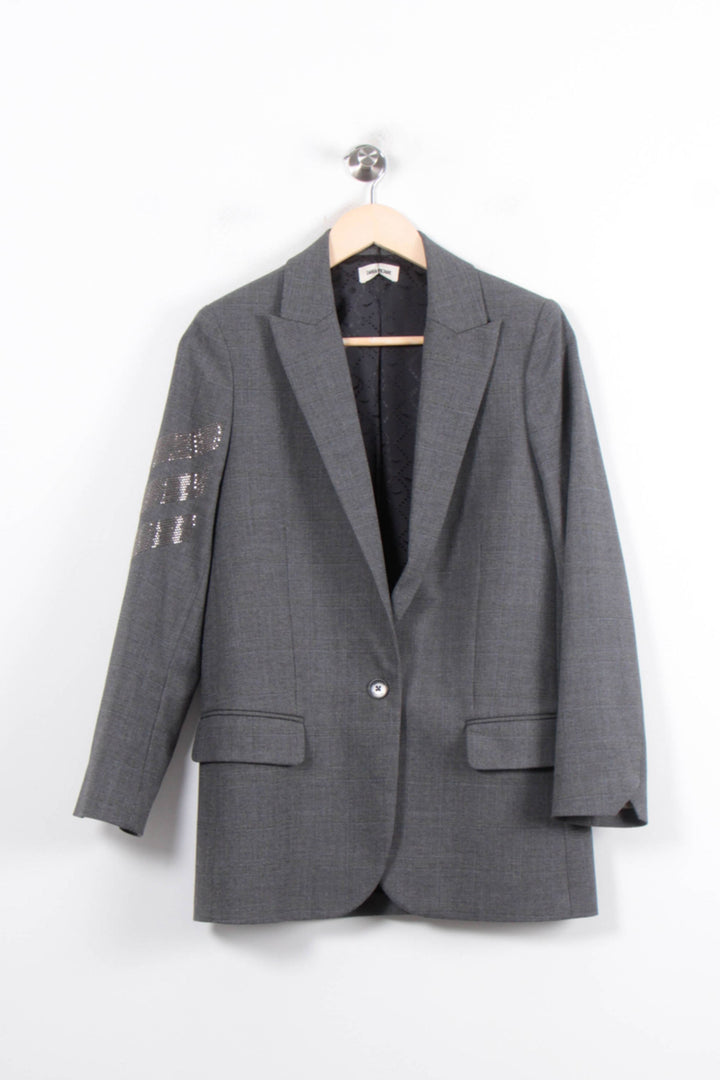 Blazer Gris - Taille S/36 de la marque Zadig&Voltaire | PARAD78306 - Vendu par Paradigme - Image 2