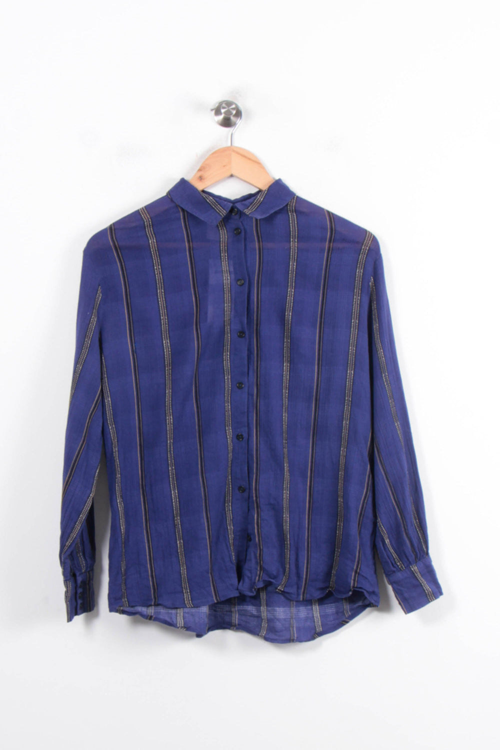 Chemise Bleu à Rayures - Taille S/36 de la marque ba&sh | PARAD78311 - Vendu par Paradigme - Image 2