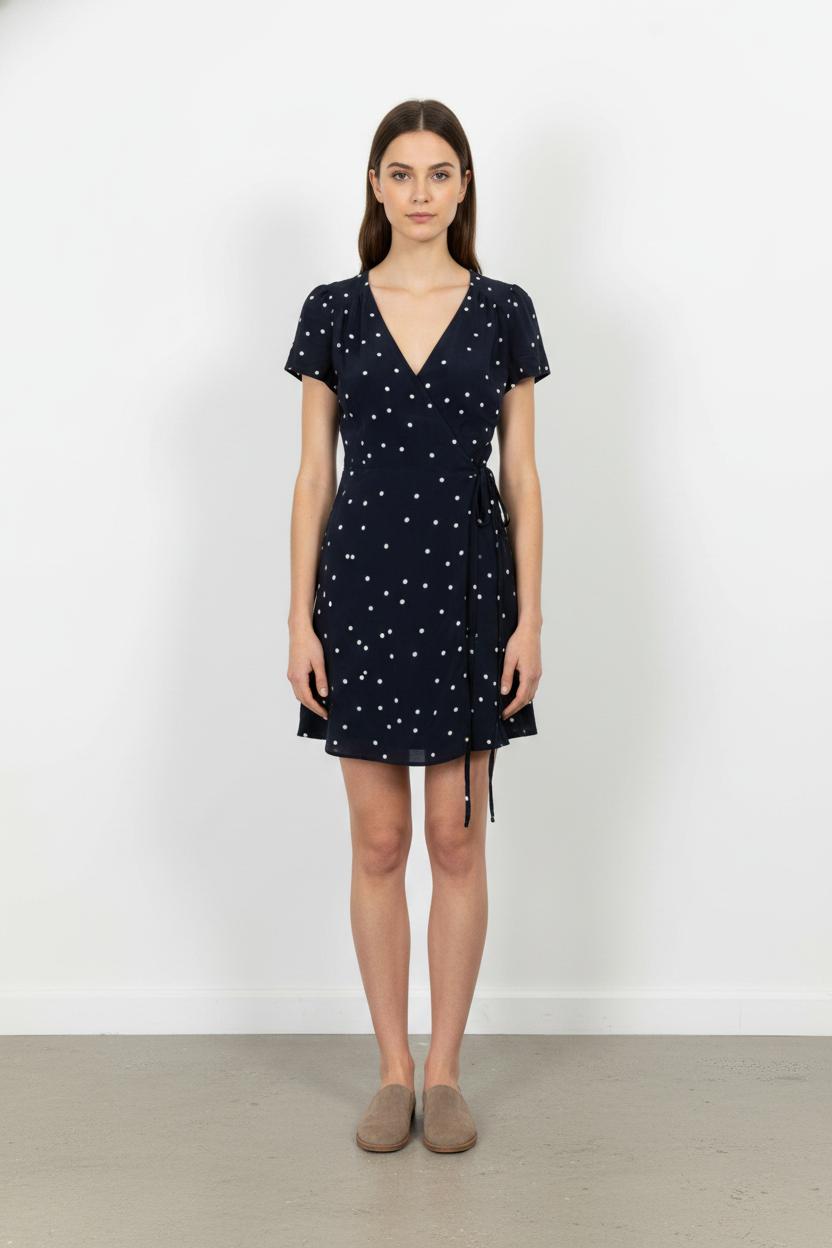 Robe Portefeuille Bleue et Blanche - Taille S/36 de la marque Sézane | PARAD78317 - Vendu par Paradigme - Image 1