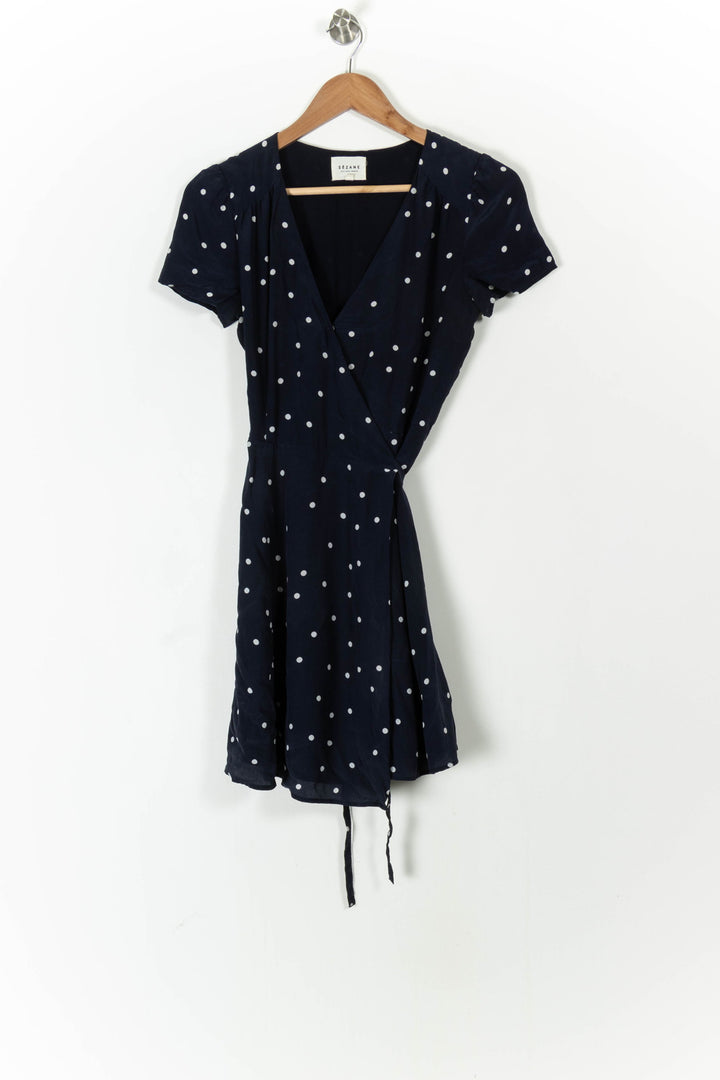 Robe Portefeuille Bleue et Blanche - Taille S/36 de la marque Sézane | PARAD78317 - Vendu par Paradigme - Image 2