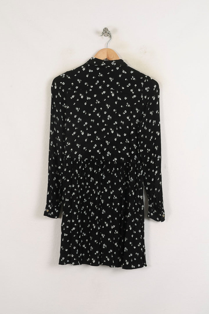 Robe Fleurie Noire et Blanche - Taille XS/34 de la marque Sézane | PARAD78323 - Vendu par Paradigme - Image 4