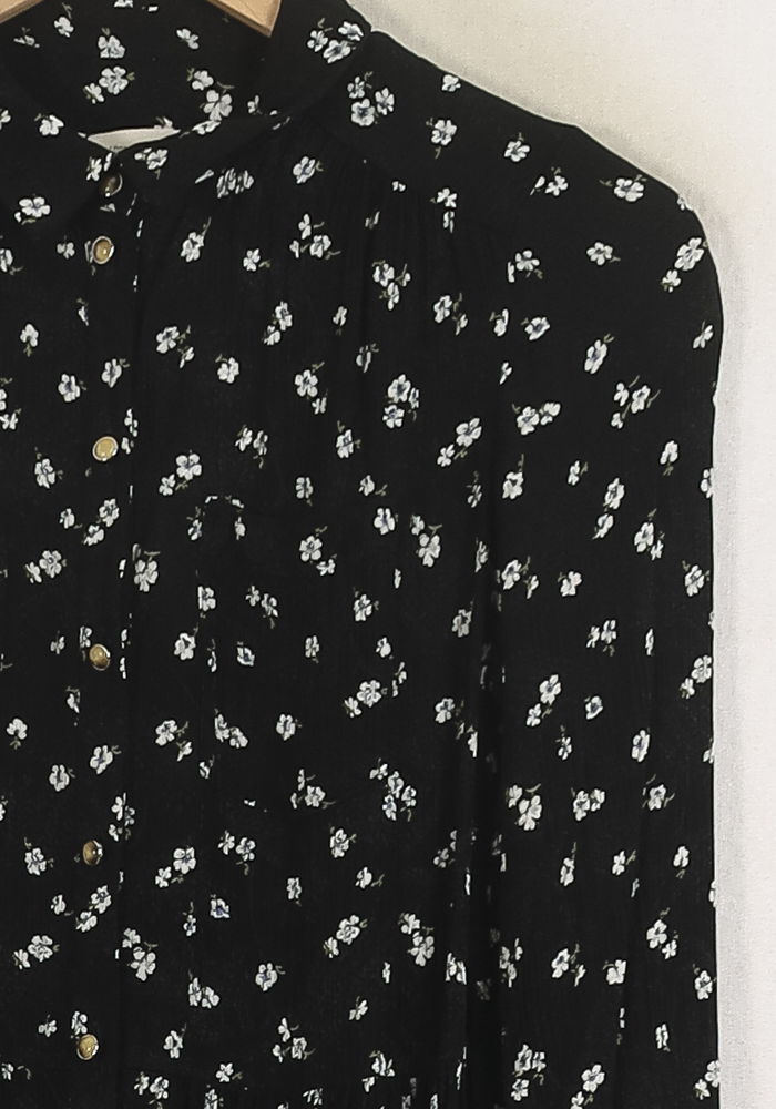 Robe Fleurie Noire et Blanche - Taille XS/34 de la marque Sézane | PARAD78323 - Vendu par Paradigme - Image 3