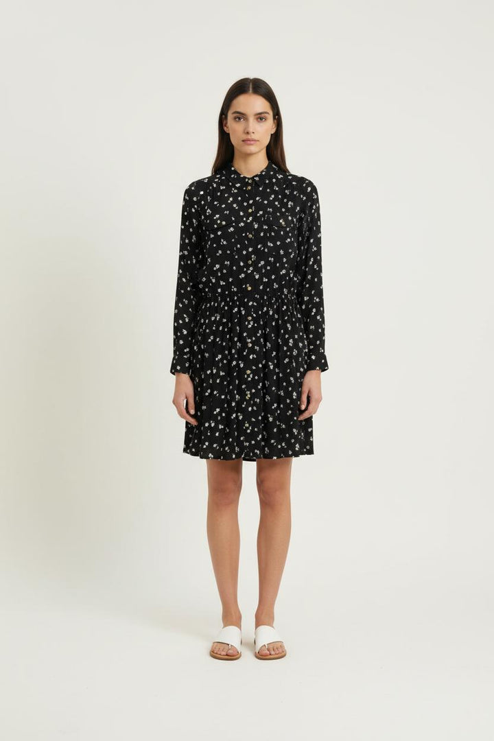 Robe Fleurie Noire et Blanche - Taille XS/34 de la marque Sézane | PARAD78323 - Vendu par Paradigme - Image 1