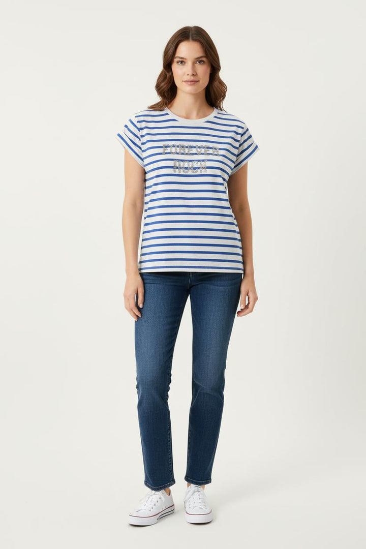 Tee-shirt Blanc et Bleu - Taille S/36 de la marque IKKS | PARAD78331 - Vendu par Paradigme - Image 1