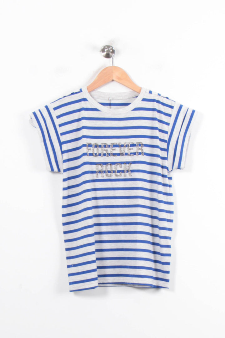 Tee-shirt Blanc et Bleu - Taille S/36 de la marque IKKS | PARAD78331 - Vendu par Paradigme - Image 2
