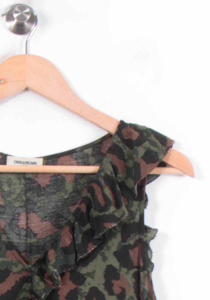 Robe Midi Verte et Marron - Taille XS/34 de la marque Zadig&Voltaire | PARAD78335 - Vendu par Paradigme - Image 3