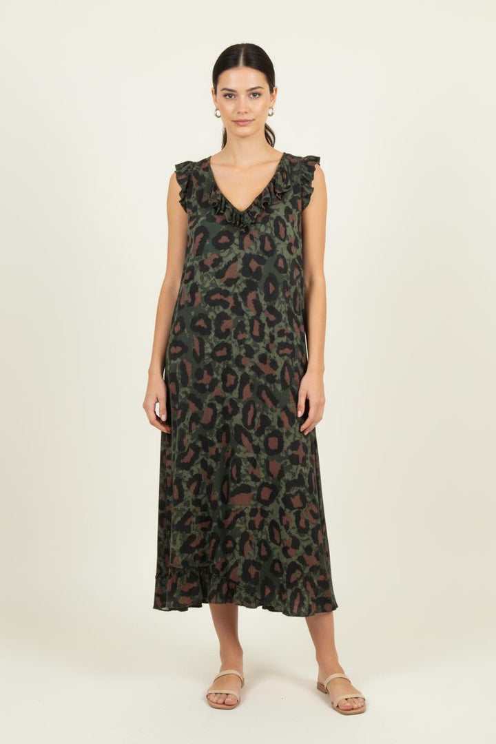 Robe Midi Verte et Marron - Taille XS/34 de la marque Zadig&Voltaire | PARAD78335 - Vendu par Paradigme - Image 1