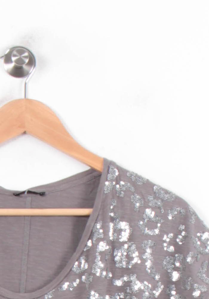 Tee-shirt Gris et Argenté - Taille S/36 de la marque IKKS | PARAD78343 - Vendu par Paradigme - Image 3