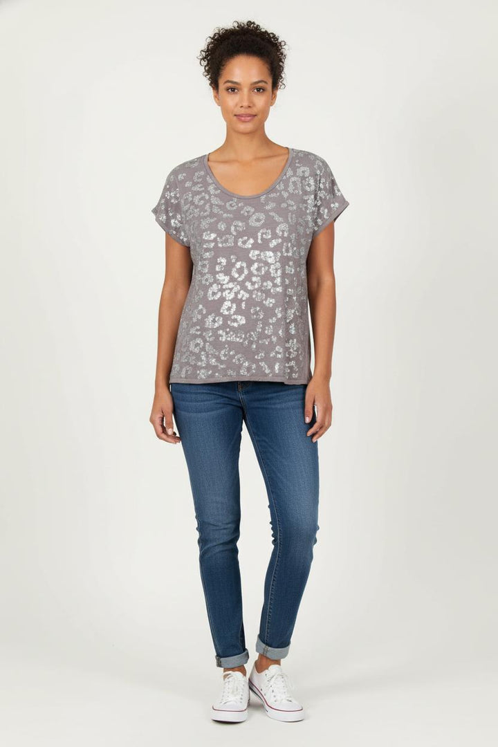 Tee-shirt Gris et Argenté - Taille S/36 de la marque IKKS | PARAD78343 - Vendu par Paradigme - Image 1