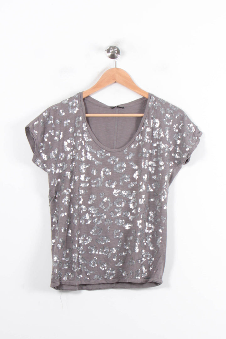 Tee-shirt Gris et Argenté - Taille S/36 de la marque IKKS | PARAD78343 - Vendu par Paradigme - Image 2