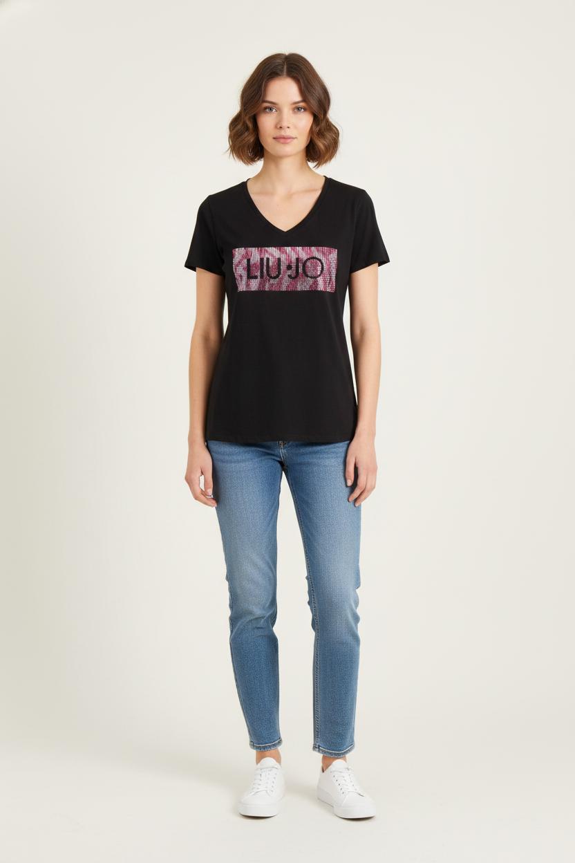 Tee-shirt Noir - Taille M/38 de la marque Liu Jo | PARAD78380 - Vendu par Paradigme - Image 1