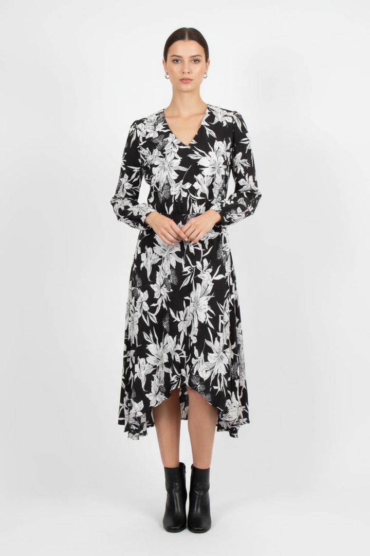 Robe Midi Noire et Blanche - Taille XS/34 de la marque IKKS | PARAD78381 - Vendu par Paradigme - Image 1