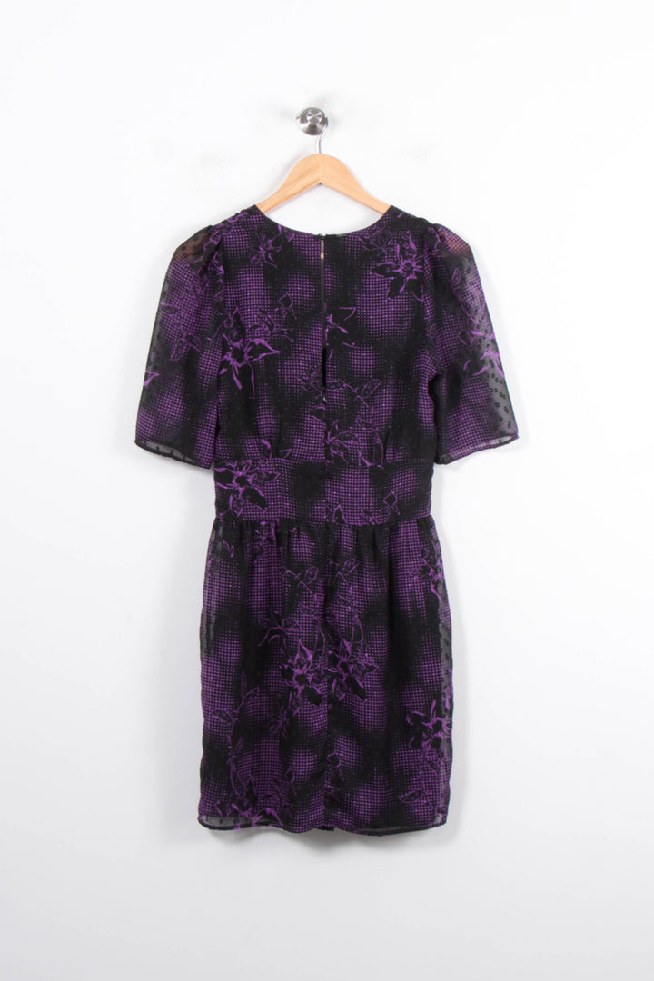 Robe Courte Violette et Noire - Taille XS/34 de la marque IKKS | PARAD78397 - Vendu par Paradigme - Image 4