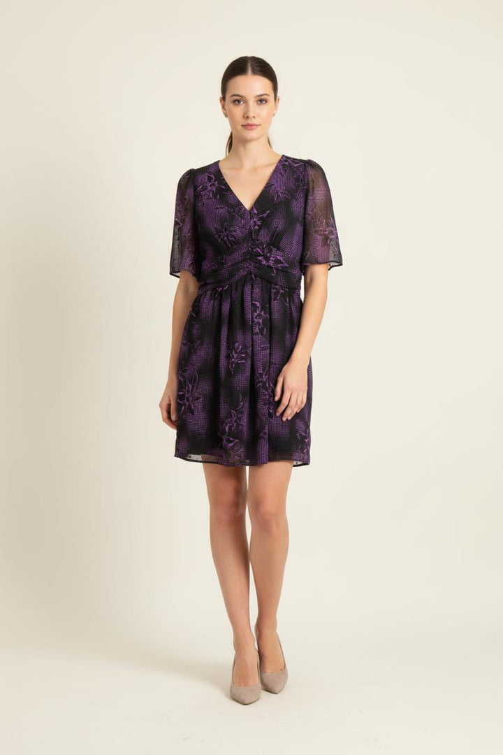 Robe Courte Violette et Noire - Taille XS/34 de la marque IKKS | PARAD78397 - Vendu par Paradigme - Image 1