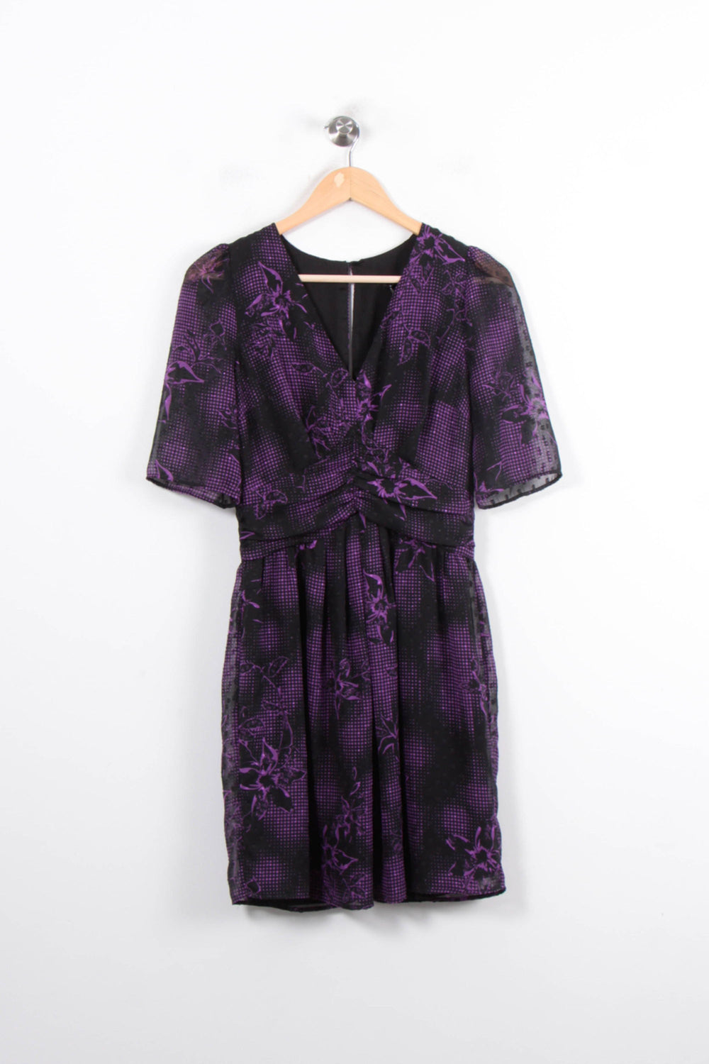 Robe Courte Violette et Noire - Taille XS/34 de la marque IKKS | PARAD78397 - Vendu par Paradigme - Image 2